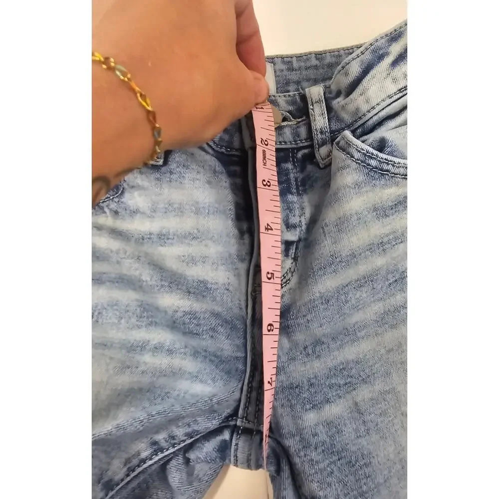 BKE girls flare light wash thick stitch blue jeans y2k comfort 10L 10 LONG #